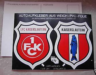 Aufkleber Postkarte Wappen 1.FCK und Stadtwappen