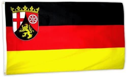Fahnentuch 150x90 cm Deutschland mit Rheinland-Pfalz Wappen